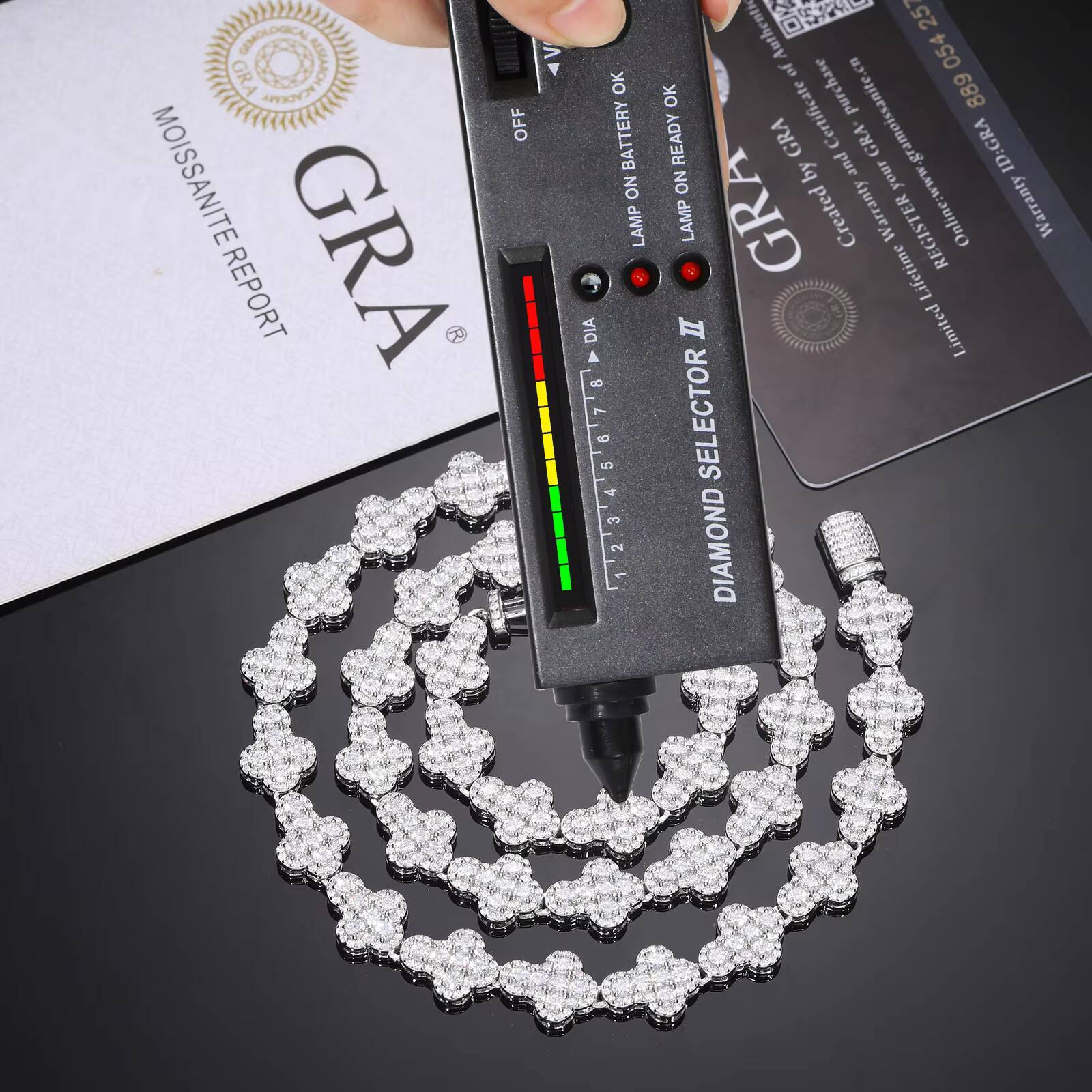 Crazy Hip Hop Jewelry Rappers Bling 925 Sterling Silver VVS Moissanite Diamond Iced Out Cross Link Chain Necklace for Men