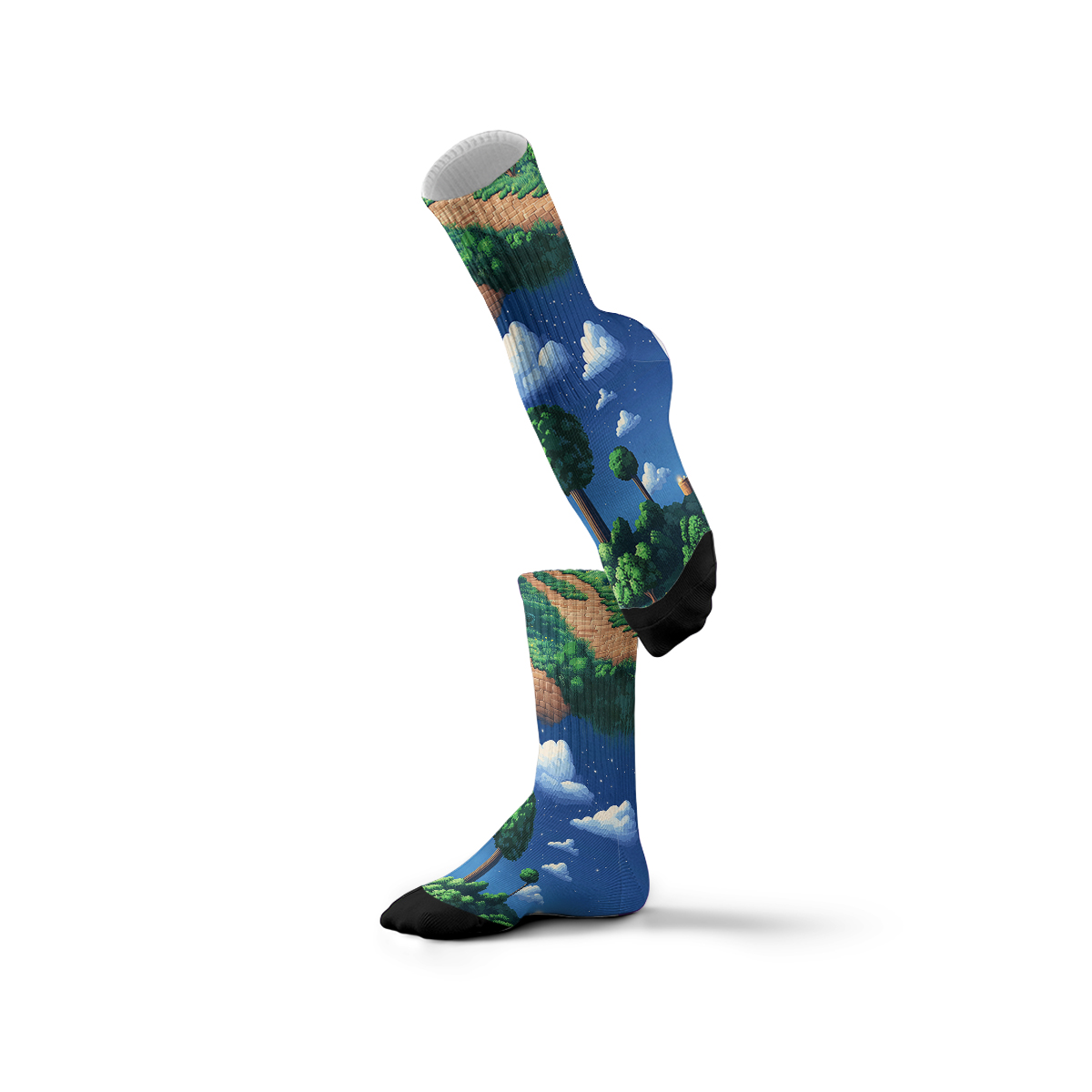 Retro Game Landscape Unisex Tube Designer Socks C123