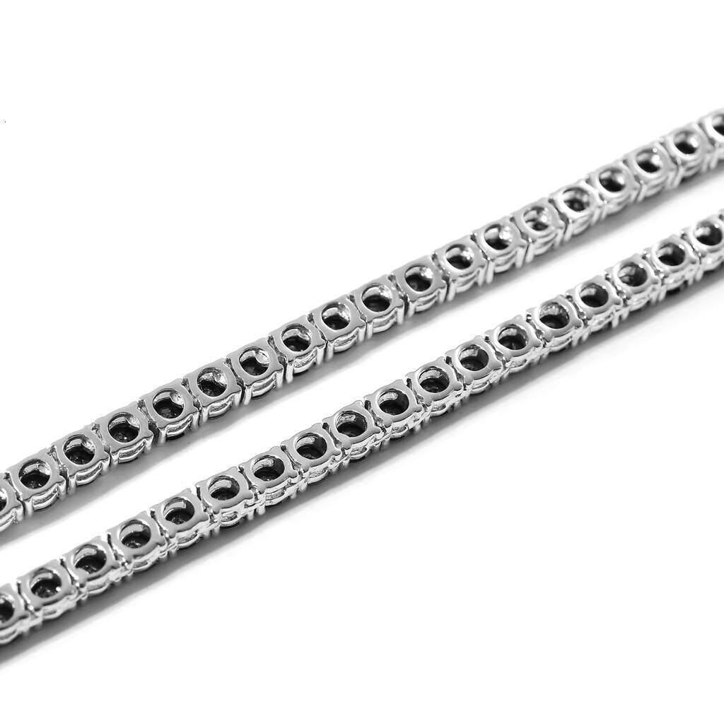 3mm Jewelry Strand Diamond Black Moissanite Silver Tennis Bracelet and Necklace