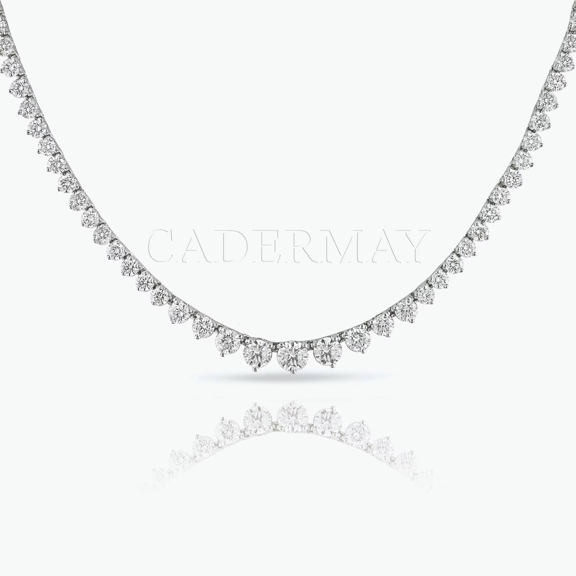 Cadermay New Style Tennis Pendant Necklace GRA Certificate 6.5mm D VVS Moissanite Chain Graduated Tennis Necklace