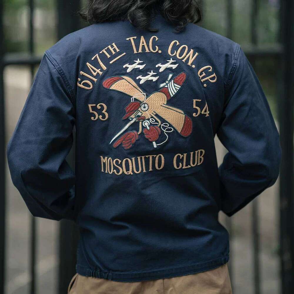 Designer Clothing 2025 Non Stock Korean War Mosquitoes Tour Jacket Retro Men's Embroidery Souvenir Tops