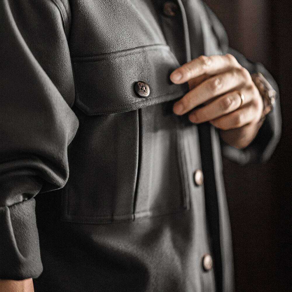 Designer Clothing 2025 Maden Vintage Solid Color Lapel Jacket Loose Fit Heavy Weight Single - Breasted Coat For Men's Autumn And Winter Shirts