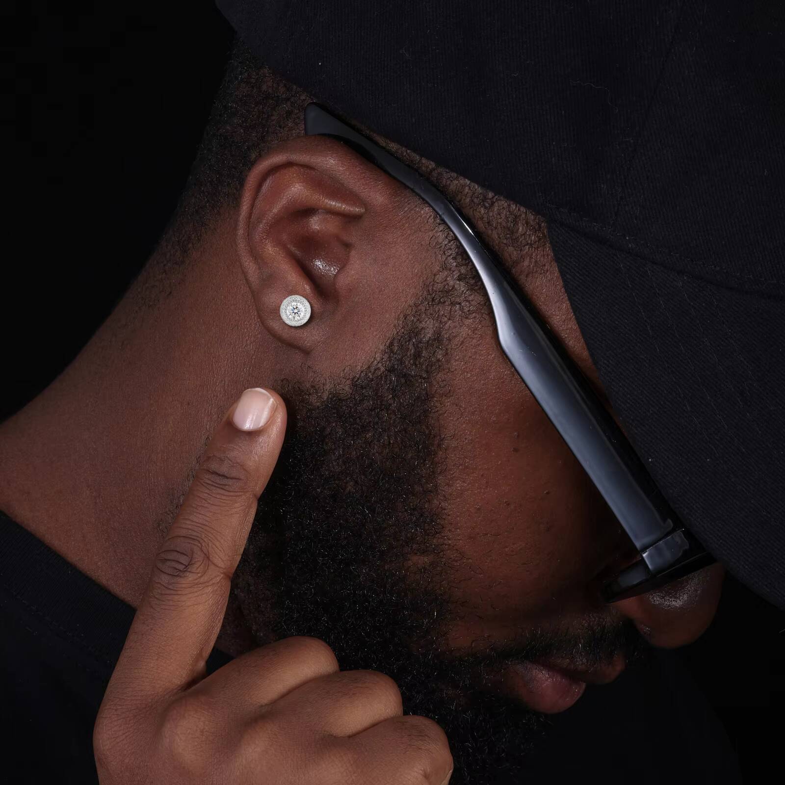 Fine Unisex Jewelry Gold Plated 925 Sterling Silver VVS Moissanite Diamond Cluster Halo Stud Earrings for Men Women