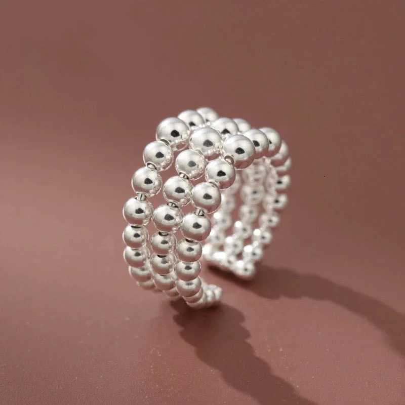 925 Sterling Silver Simple Rings For Women Men Adjustable Open Retro 3 Layers Dots Ring For Party Birthday Gift y250730