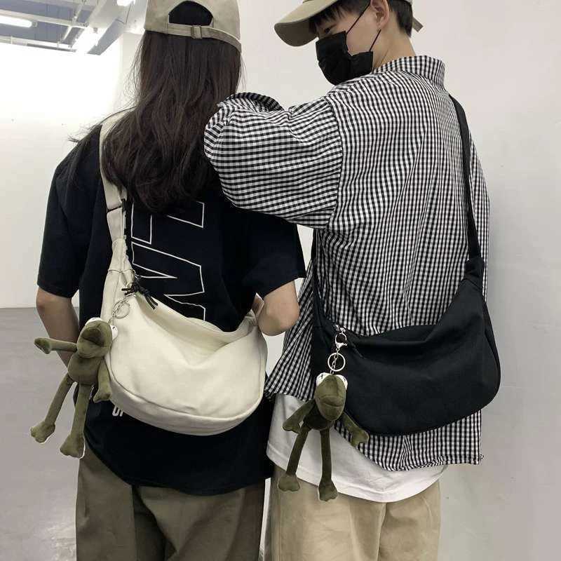 Canvas Crossbody Bag Large Capacity Hip-Hop Street Style For Both Men And Women Y250730