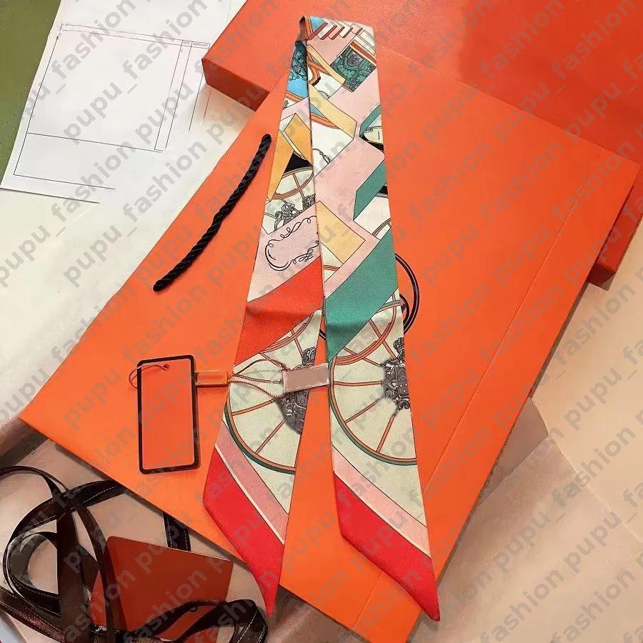 Luxury Scarfs Fashion Twilly Women Silk Scarf Multi-purpose Bag Scarf Designer Small Silk Scarf Handbag Handle Decoration Headband 5x90cm 17style