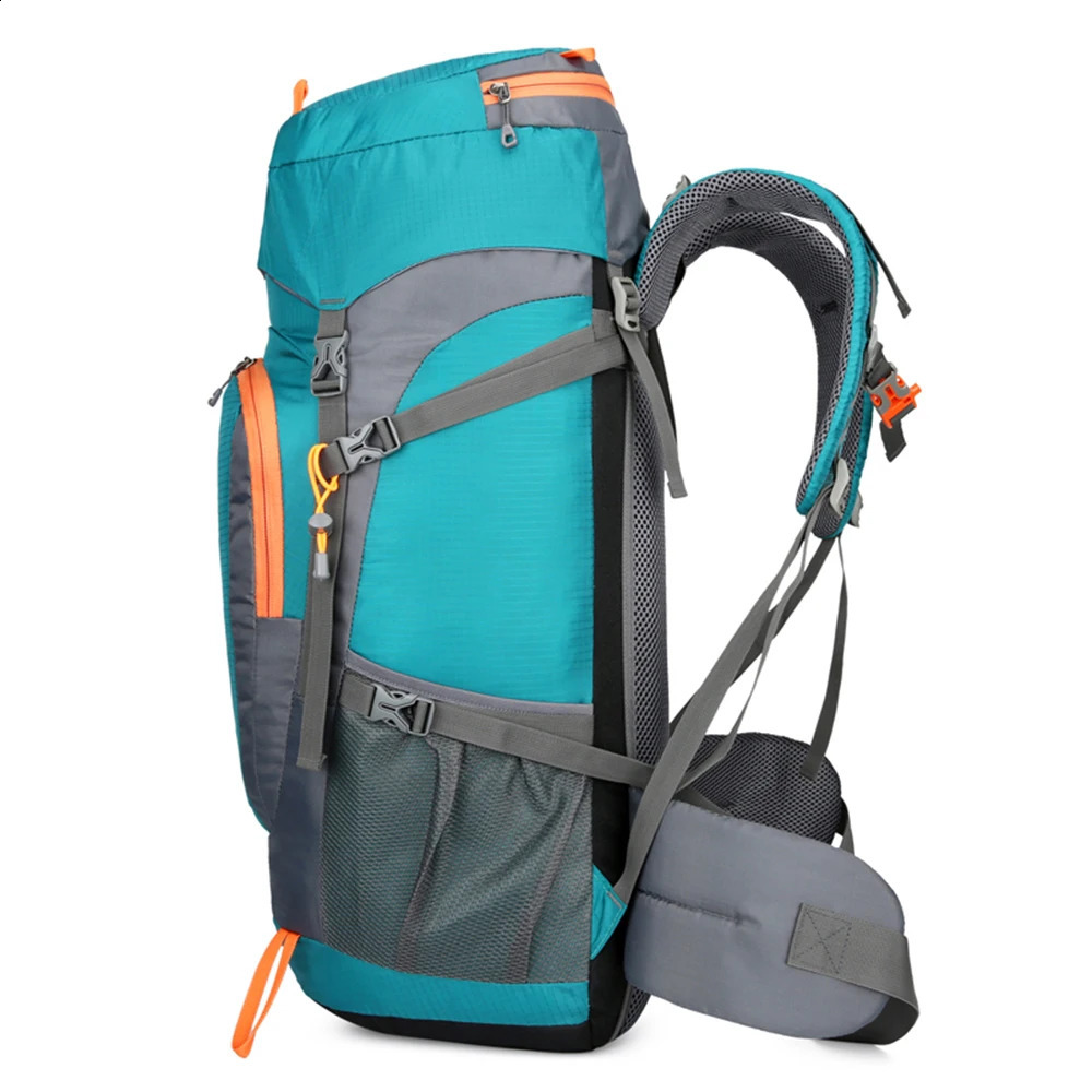 65L Backpack Waterresistant Hiking with Rain Cover Outdoor Sport Travel Daypack for Camping Climbing Mountaineering 250729