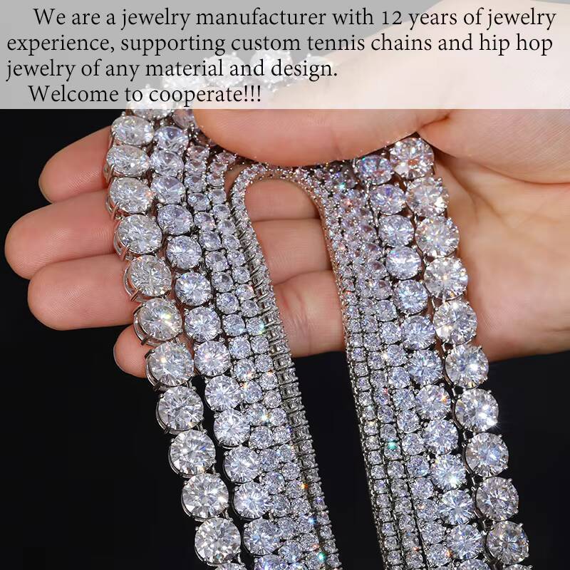 Low Price Waterproof Non Rusting Non Fading Antiallergic Durable Classic VVS Moissanite Tennis Chain Swimming Summer Jewelry