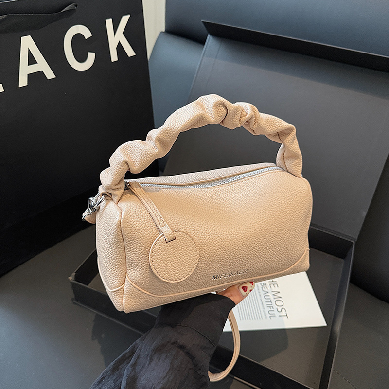 Niche Light Luxury Handheld Boston for Women 2025 New Fashion Soft Leather High-end Feel Single Shoulder Crossbody Bag ddmymoon