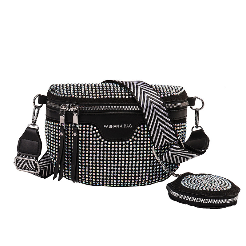 2024 New Ins Super Hot Internet Celebrity Women's Stylish Waist Fashionable Personality Trendy Rhinestone Single Shoulder Crossbody Bag ddmymoon
