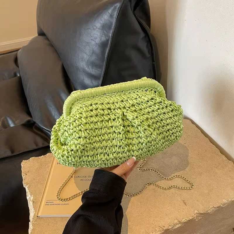 Exquisite Hollow Out Straw Woven Crossbody Bags 2025 Summer New Fresh Simple Bags for Women Casual Versatile Shoulder Bags Y250730