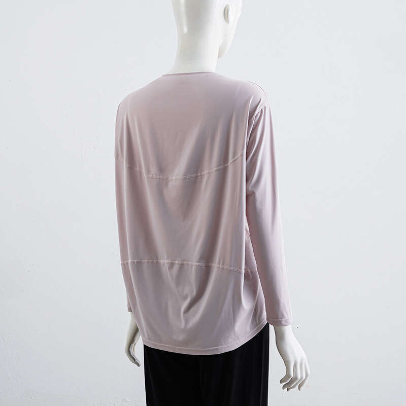 Back In Action Top Long Sleeve Women Quick-Dry Sports Yoga Loose Cover-Up Versatile Simple