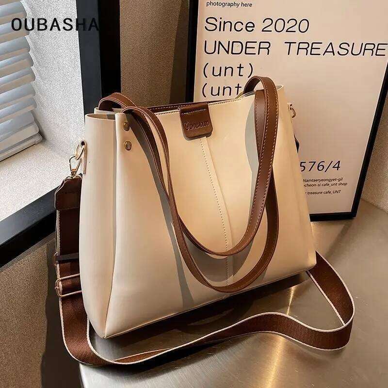 designer bag Casual Large Capacity Commuter Tote Women's Bag Girls Clash Colours Hundreds of Shoulder Bags Ladies Handbag PU Material