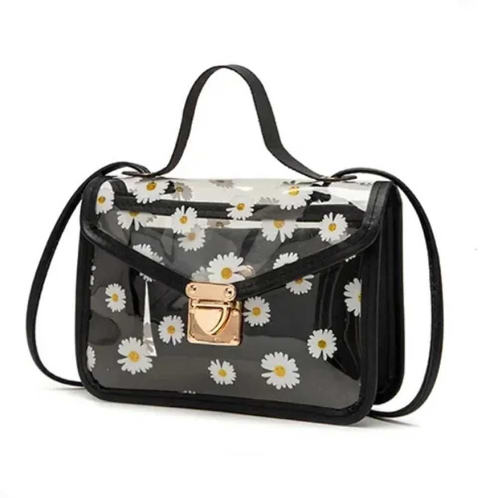 Womens Diagonal Straddle Shoulder Bag Cute Print Small Square Bag Popular Fashion Transparent Crossbody Bag Y250730