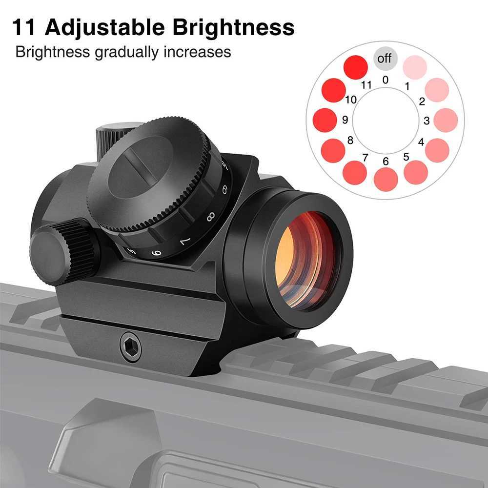 1x20 Red Dot Sight Tactical Rifle Scope Red Dot Sight Reflex Sight Optical Sight with 1 inch Riser Mount Airsoft Hunting Scope R250730