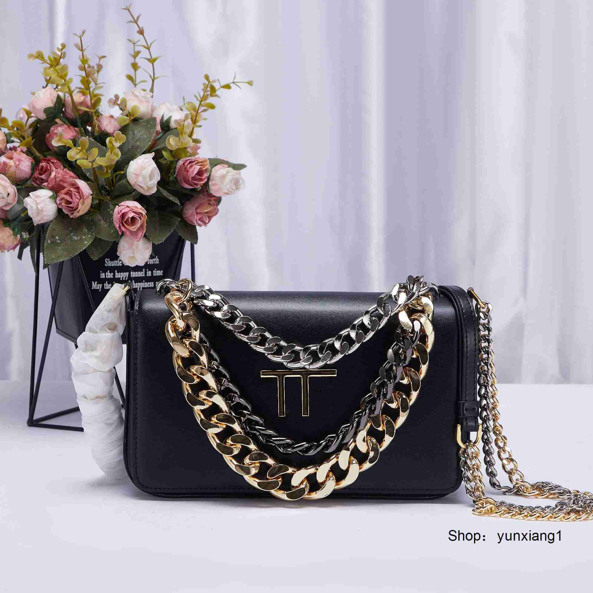 10A Top quality designer bag women bag handbag high quality Genuine Leather bag Chain bags fashion with trendy letter pattern straddle shoulder bag -TF IWTM