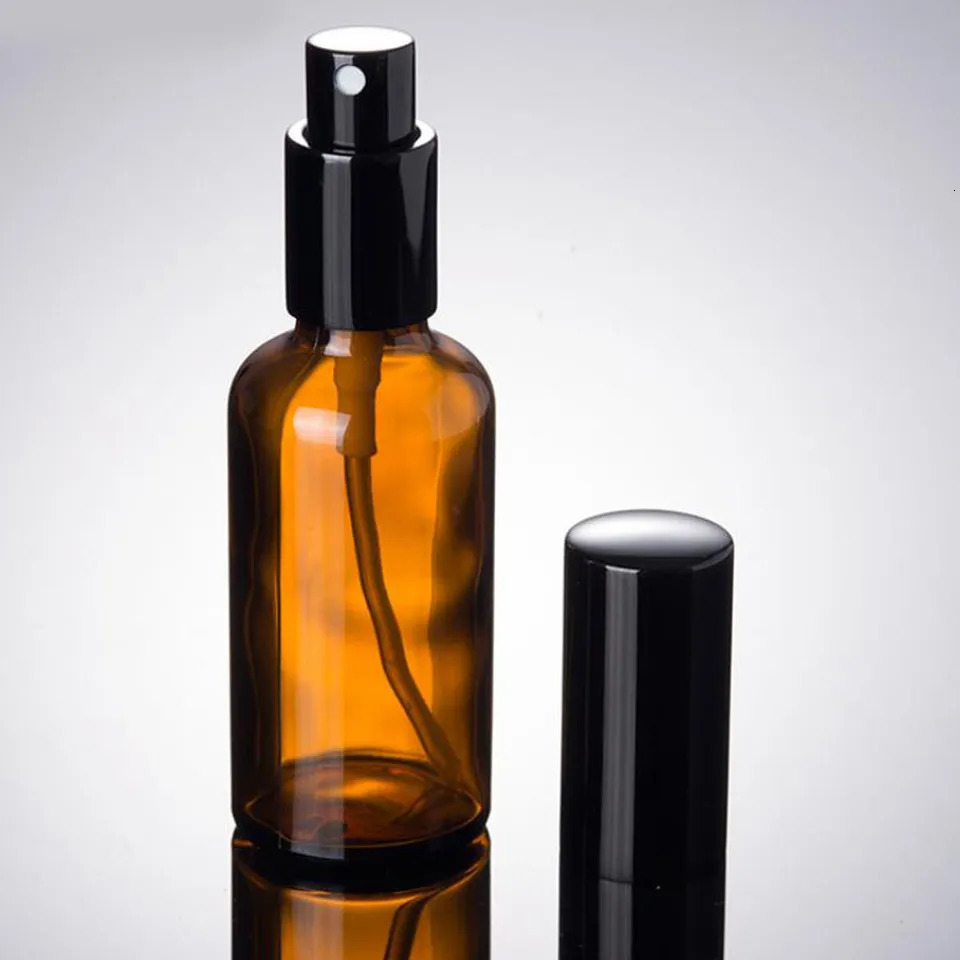 10PCS 30ml 50ml 100ml Essential Oil Spray Bottle Amber Fine Mist Perfume Atomizer Refillable Glass Bottles Empty bottle shampoo 250726