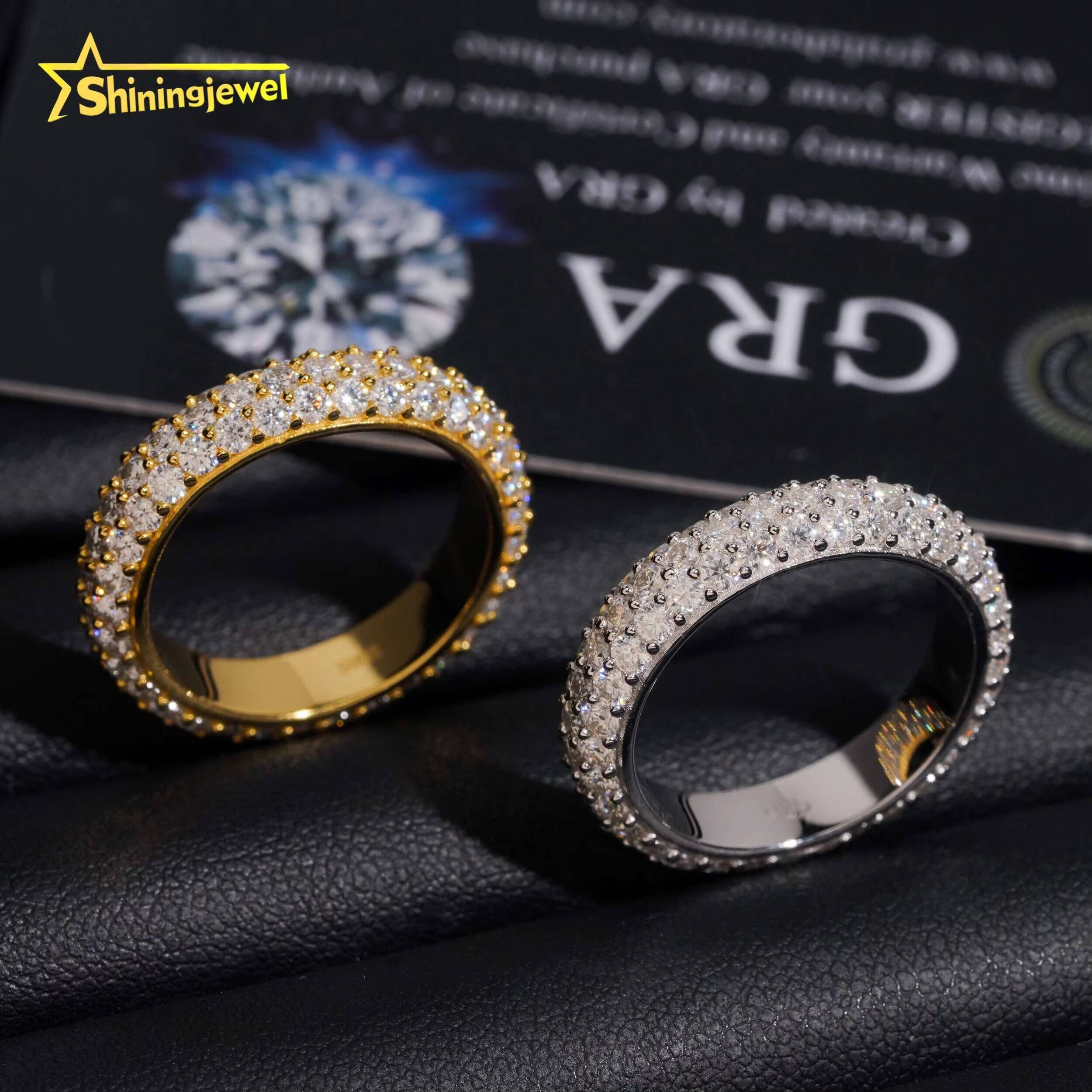 Luxury Silver Jewelry Moissanite Eternity Band Diamond Engagement Ring Wedding Rings 925 Sterling Sliver Jewelry