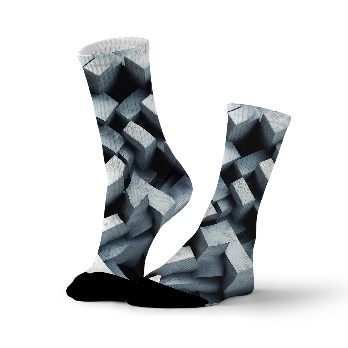 Geometric Cube Pattern Unisex Tube Sock C117