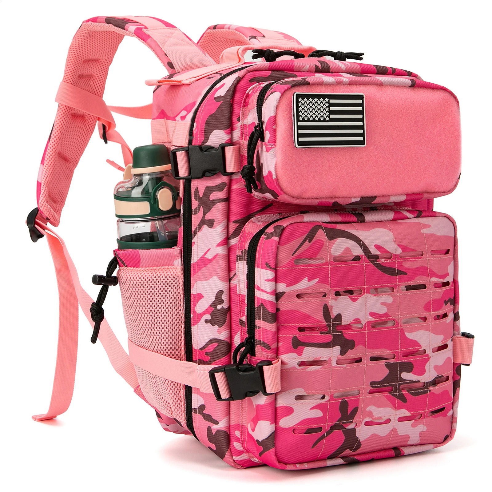 25L45L Tactical Backpack for Womenmen Outdoor Hiking Laser Cut Molle Daypack School Bag Gym Rucksack with Dual Cup Holder 250729