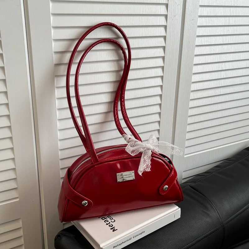 Solid Color Women Shoulder Shell Bag Lace Commuter Versatile Ladies Underarm Bags Simple Portable Female Purse Handbags Y250730