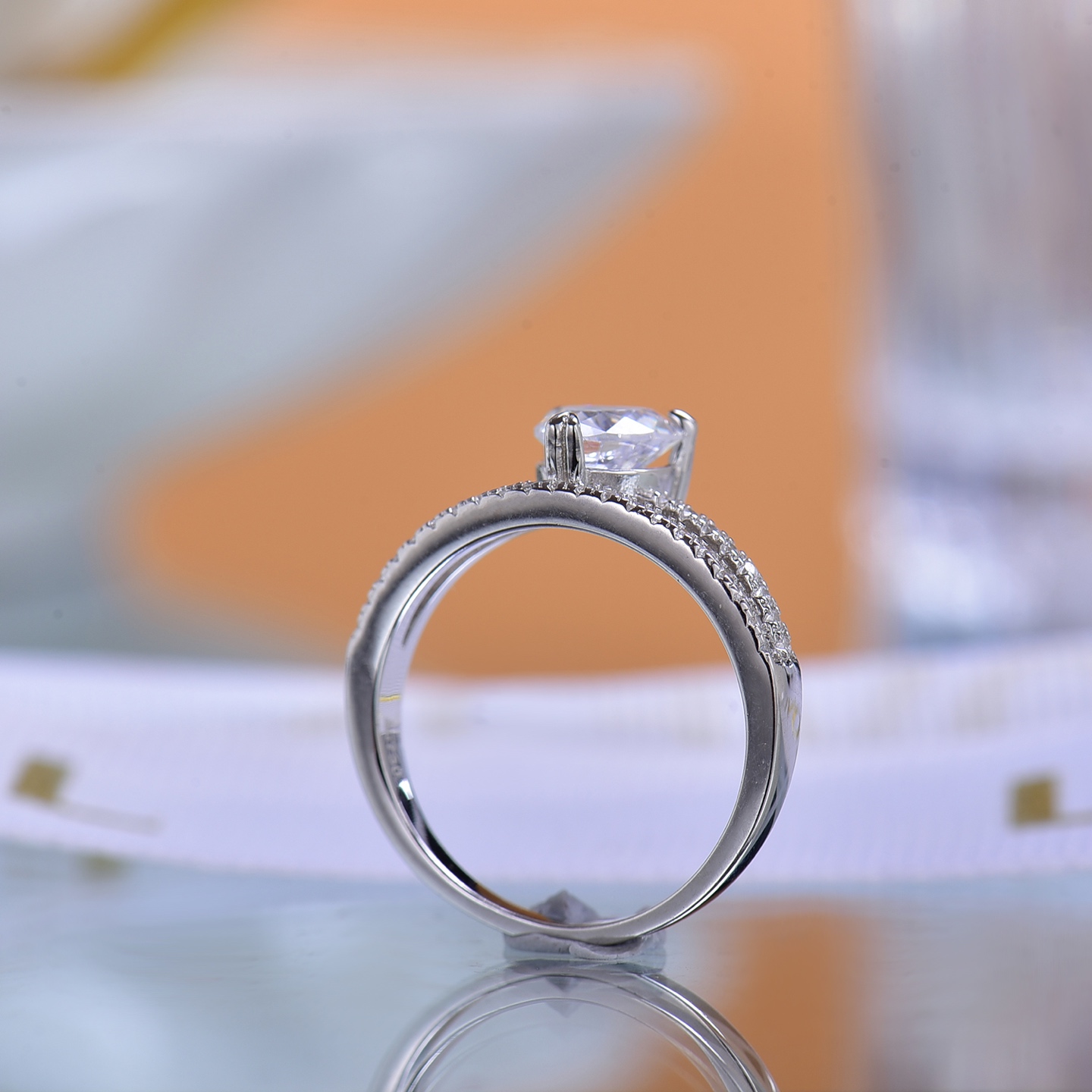 Heart-Shaped 1 Carat Moissanite Ring - 925 Sterling Silver Unisex Ring double band ring Women Engagement Band Ring Gift