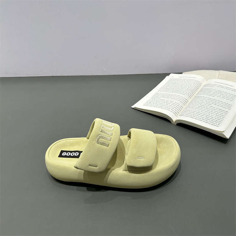Women's Outdoor Thick-Soled Bread Sandals 2025 Summer New Matte Open-Toe Roman Beach Slippers One-Strap Slides