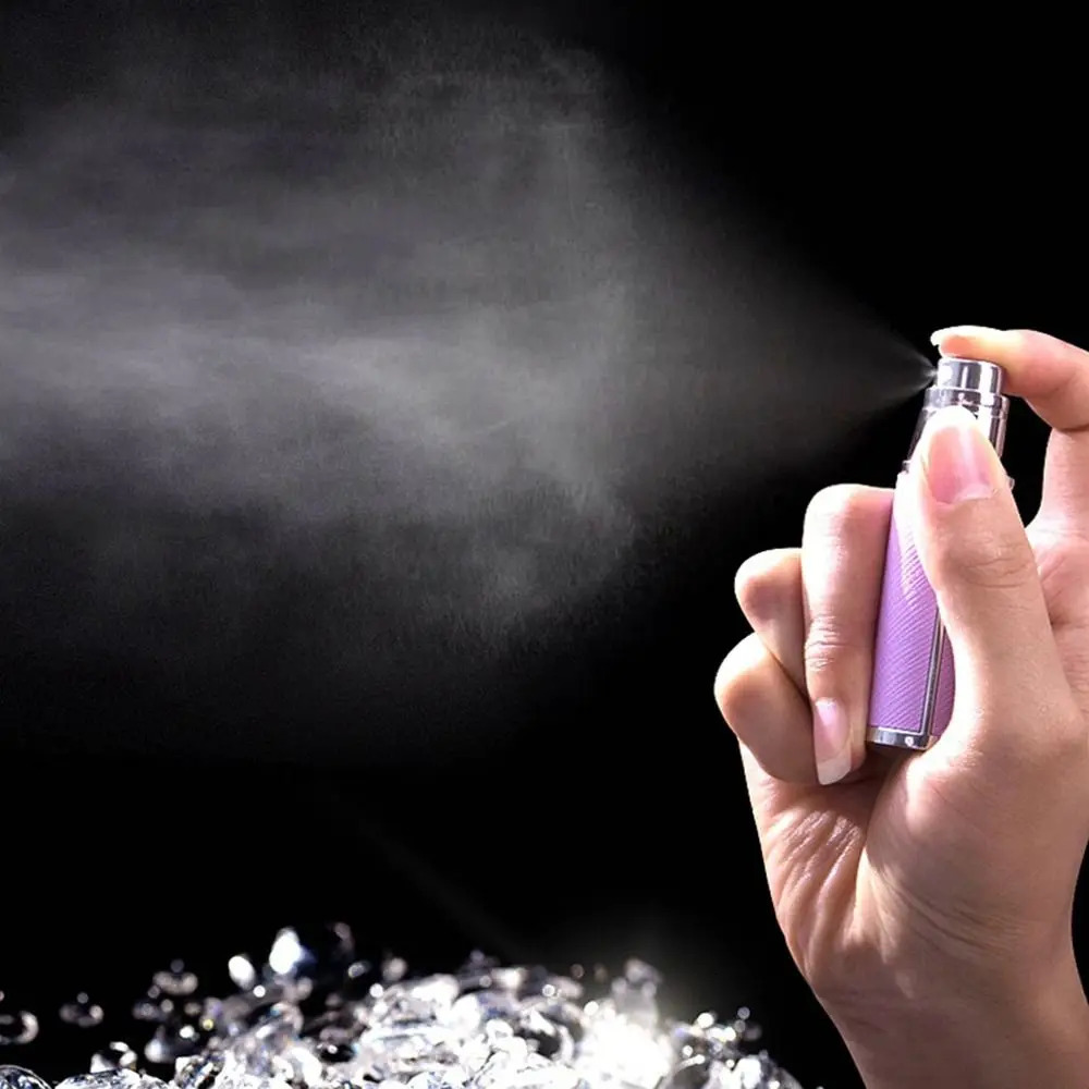 Portable PU Leather Perfume Bottle Lychee Pattern Empty Spray Bottle Refillable 5ml Parfume Atomizer Bottle Travel 250726