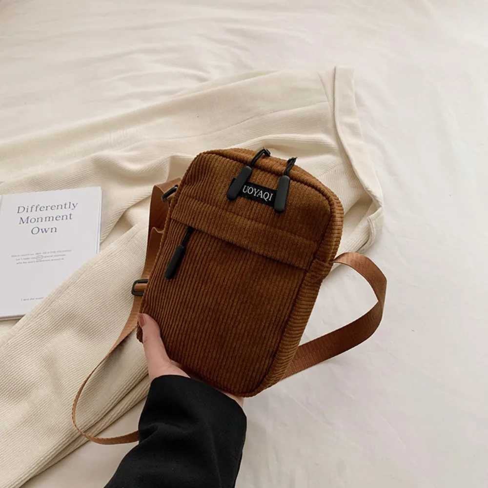 Fashion Corduroy Womens Crossbody Bag Casual Sports Student Mobile Phone Small Shoulder Bag Solid Color Female Handbag 2024 New Y250730
