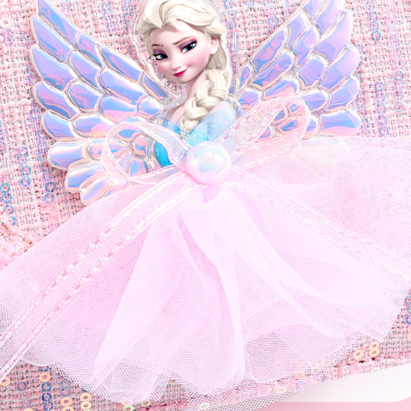 Disney children's handbag crossbody bag Elsa princess birthday gift for girls mesh princess handbag with 3D pattern design Little girl bag Childr