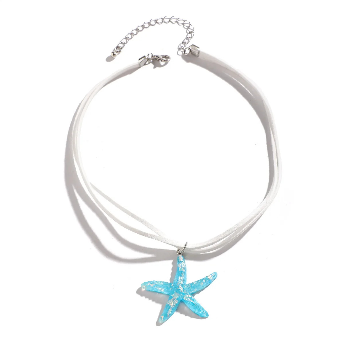 2024 Multi layered Creative Rope Chain Fashion Beach Jewelry Gift Girl Boho White Blue Starfish Pendant With Necklace Womens 250716