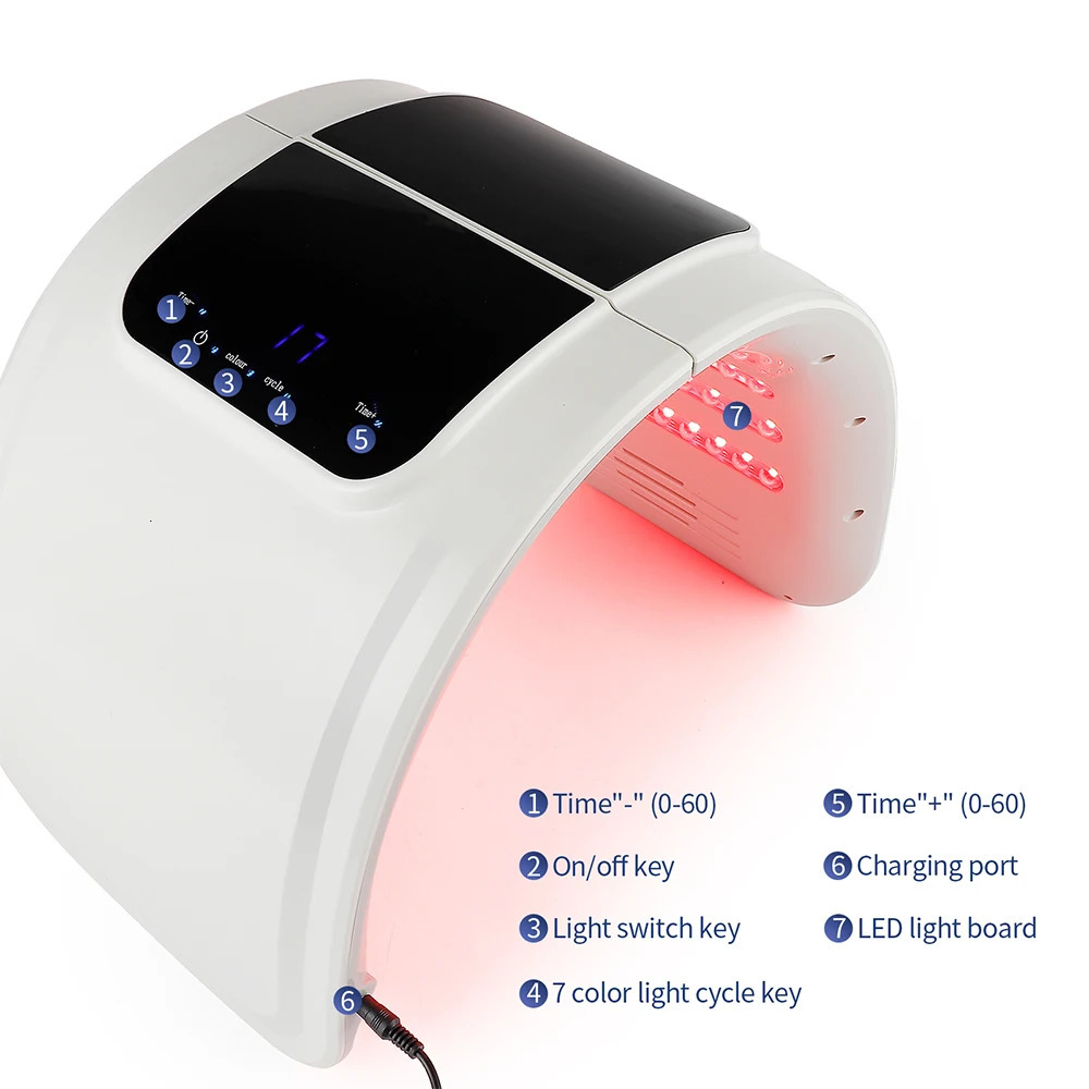 Professional 7 Colors PDT LED Mask Red Light Skin Rejuvenation Device Face Lift Anti Wrinkle Beauty Machine 250729