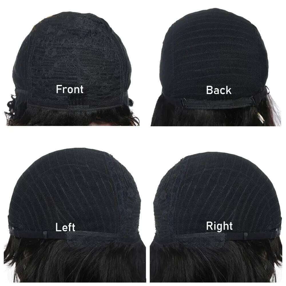 Highlight Human Hair Afro Wigs Black Women Short Pixie Kinky Curly for African American Full hine Wig