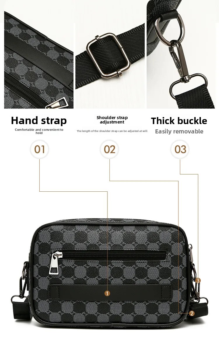 Fashionable Men's Printed Handbag Card Bag Luxury Designer Multifunctional Shoulder Luxury Bag Bag Mobile Phone Bag Men's Handbag Essential 