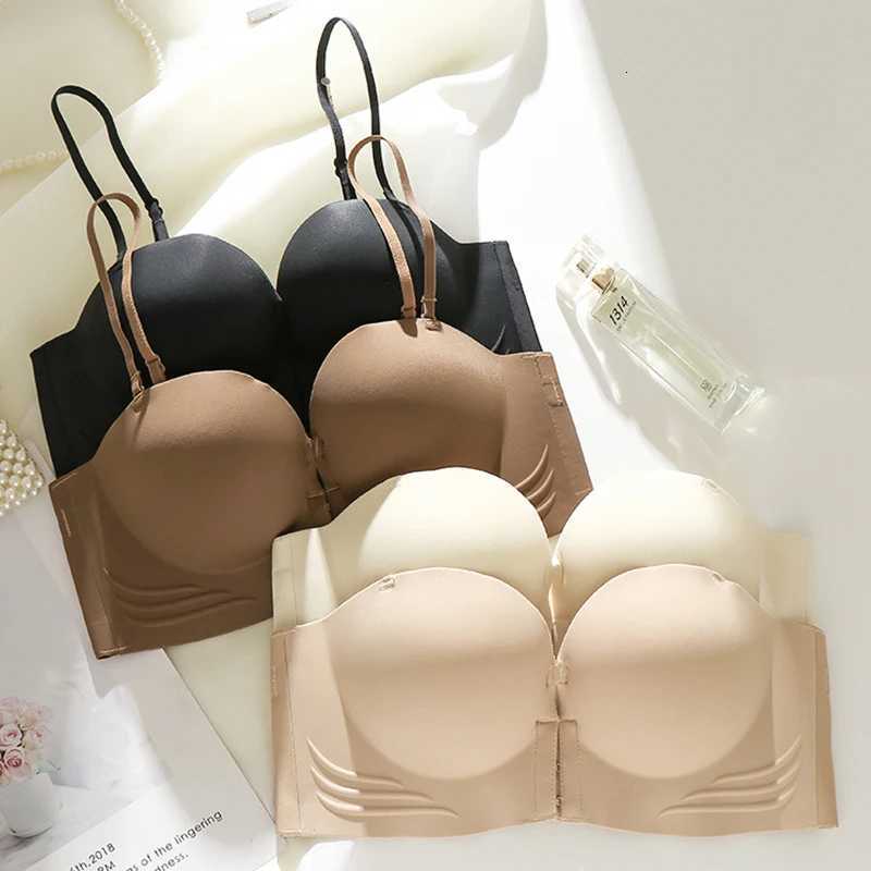 FINETOO Front Closure Sexy Push Up Bra Women Invisible Bras Underwear Lingerie For Female Strapless Seamless Bralette Z250730