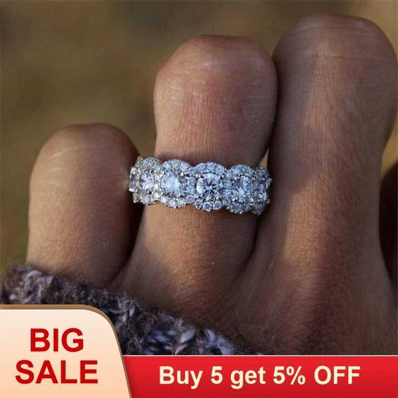 925 Sterling Silver Luxury Female AAA Zircon Ring Big Engagement Ring Wedding Rings for Women Valentines Day Gifts y250730