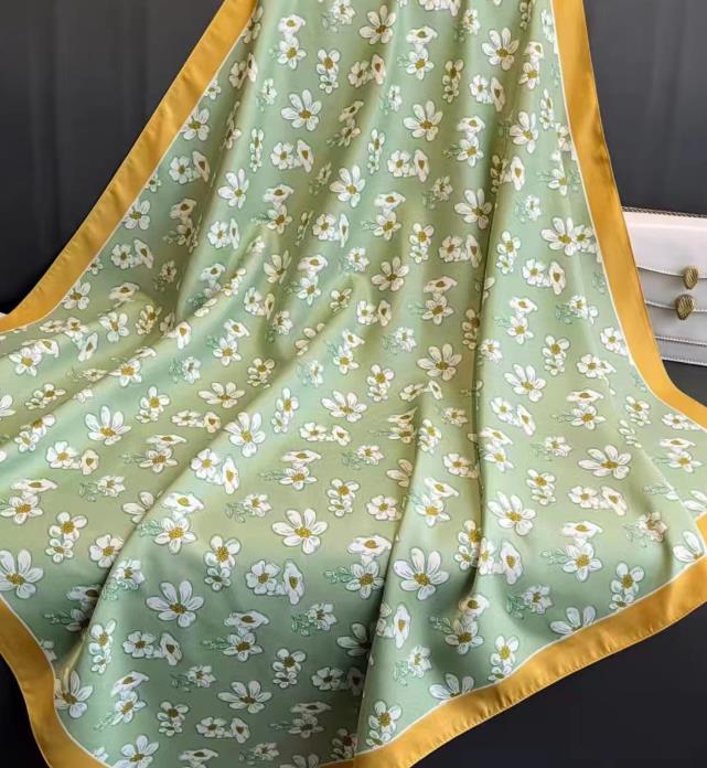 Silk Scarf for Women Elegant Square Scarf Versatile for Spring Autumn and Winter Fashionable and Stylish Cherry Blossom Shawl Silk Scarf 250726