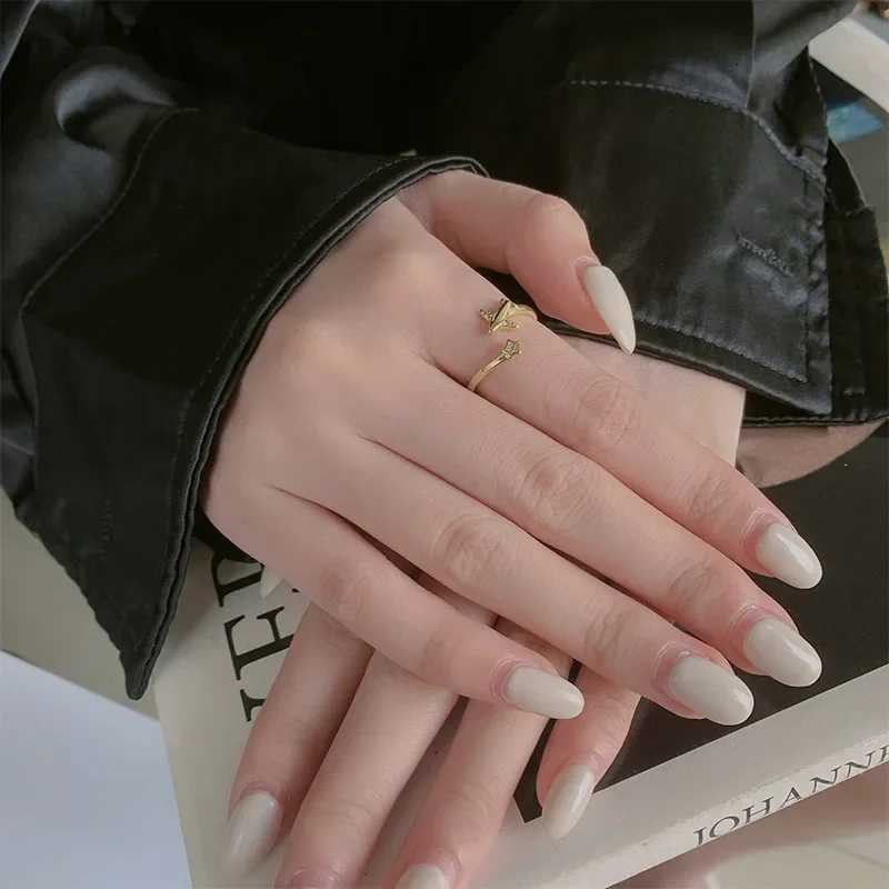 Zircon Airplane Adjustable Open Finger Rings for Women Korean Charm Fashion Jewelry Wedding Gift y250730