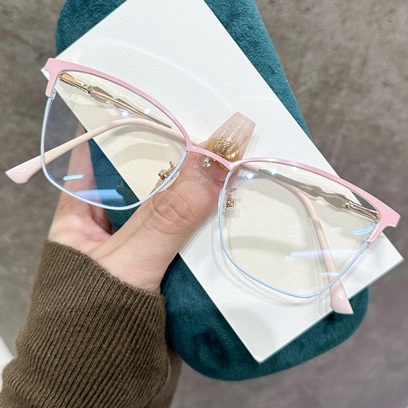 2025 new men's and women's cat's eyeglasses metal eyeglass frames myopia glasses G98-028