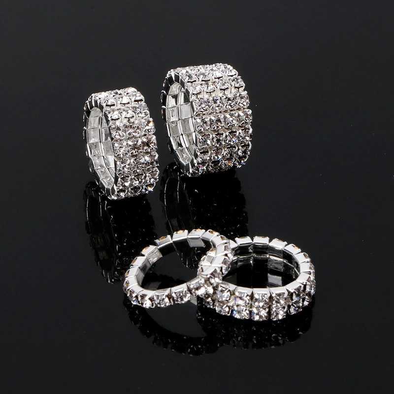 Elastic Ring Fashionable Stretch Crystal Inlaid Finger Rings Unique Engagement Wedding Promise Ring Fashion Jewelry Gift y250730