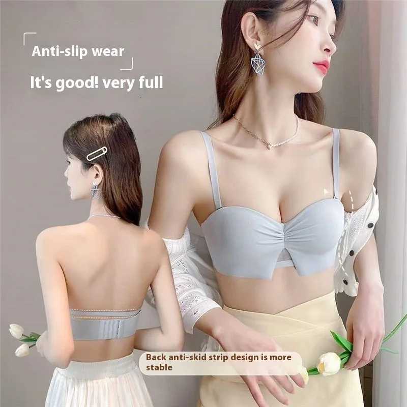 THin Section of Non-marking BreaTHable Small Breasts GaTHered Underwear WiTHout Steel Ring Small Breasts Anti-glare Bra Z250730