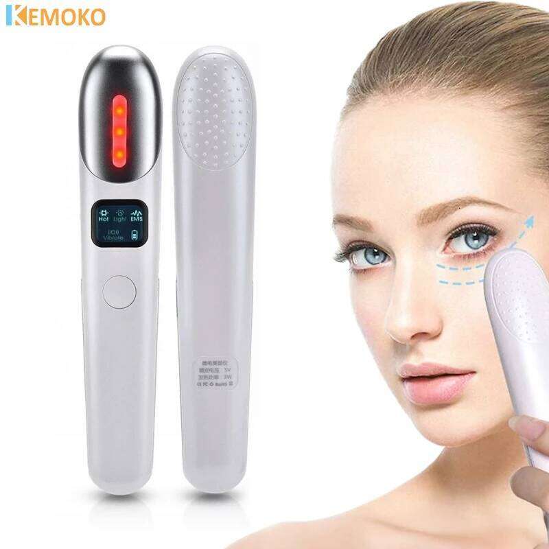 EMS Microcurrent Face Lifting Device Red Light Facial Wand Neck Massager Relax Eye Dark Circles Puffiness Skin care Beauty