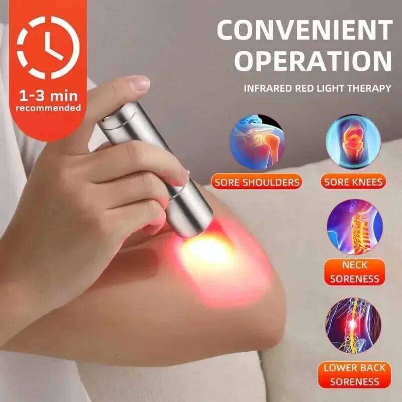 Red Wand Device for Body Acne Treatment With 5 Wavelengths Near Infrared 900nm Light Therapy Relieve Joint Pain