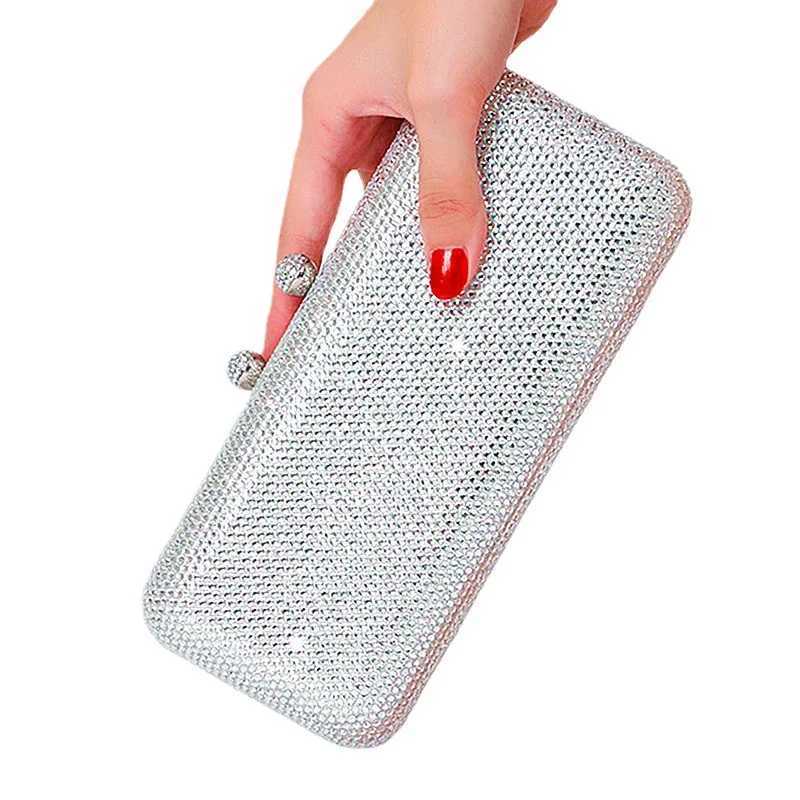 2025 Italys latest design elegant ladies wedding party dinner gift Crystal gold silver diamond evening clutch bag Y250730