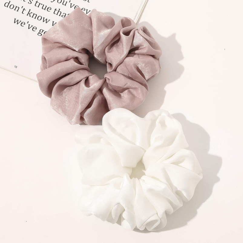 Scrunchies Ties Women - Big Silk Satin Scrunchie Exra Large Jumbo Gaint Oversized Cute Scrunchy Curl Thick Ligas Para el Cabello De Mujer Decorations 