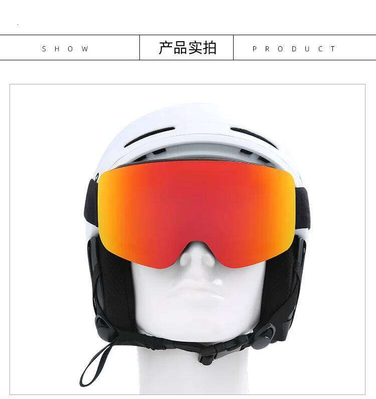 Big Ski Snowboard Goggles Women Men Skiing Eyewear Mask UV 400 Snow Protection Over Glasses Adult Double Anti-Fog Cylindrical