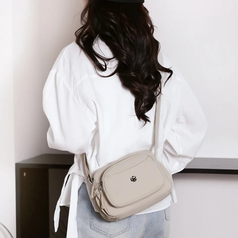 Solid Color Nylon Shoulder Crossbody Bags for Women Mother Lightweight Waterproof Small Square Outdoor Travel Daily Use 250725