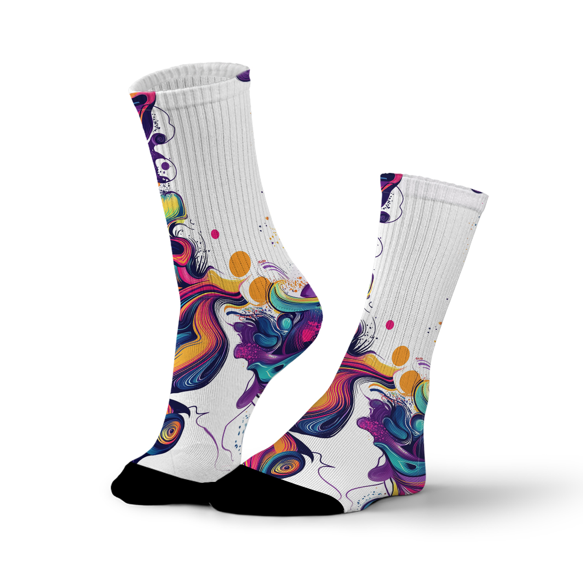 Colorful Psychedelic Swirl Unisex Tube Sock C125