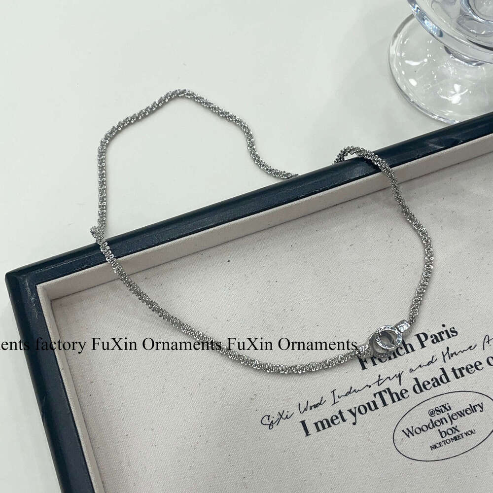 New Double Ring Lock Necklace Starry Sky Creative Personality Niche Bracelet for Women Simple Versatile Jewelry 203