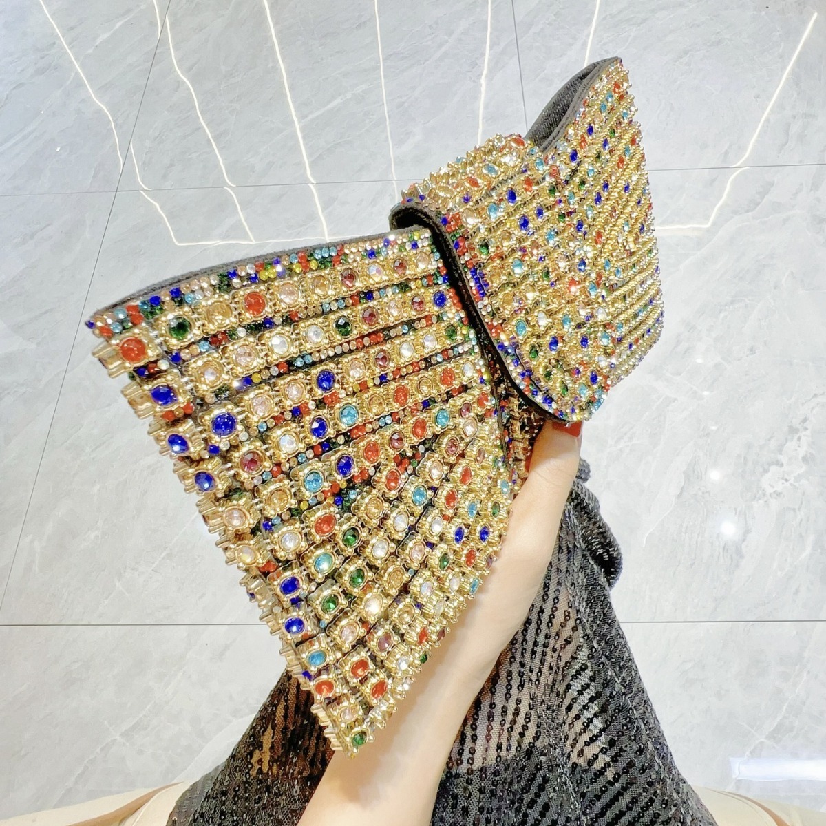 New 2025 vintage high-end handbag, all diamond single shoulder crossbody bag, designer evening bag